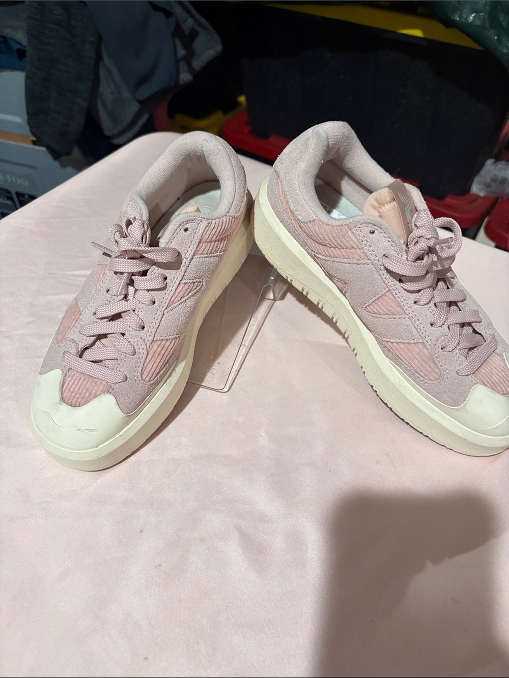 New Balance Pink Suede & Canvas Low-Top Kids Sneakers